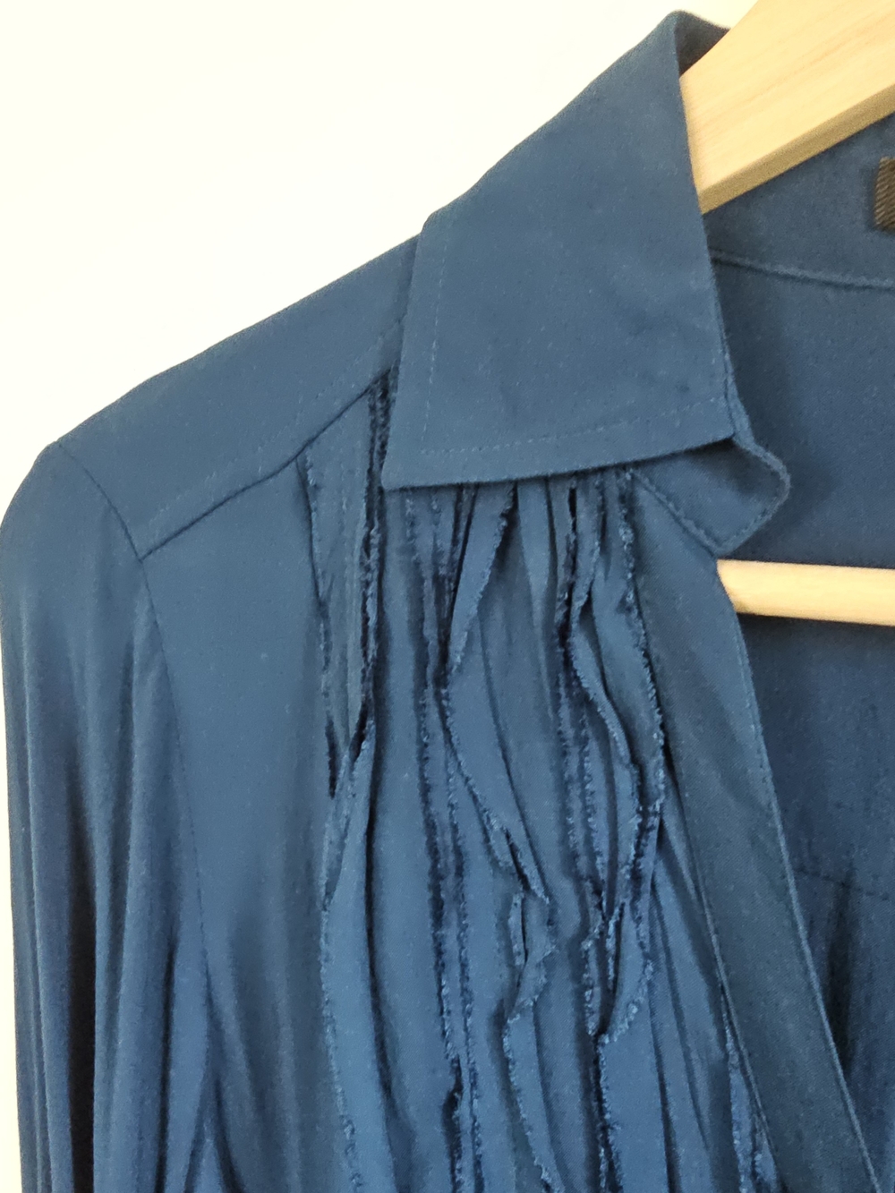 EXPRESS Ruffled Tuxedo Style Shirt - Picture 3 of 7